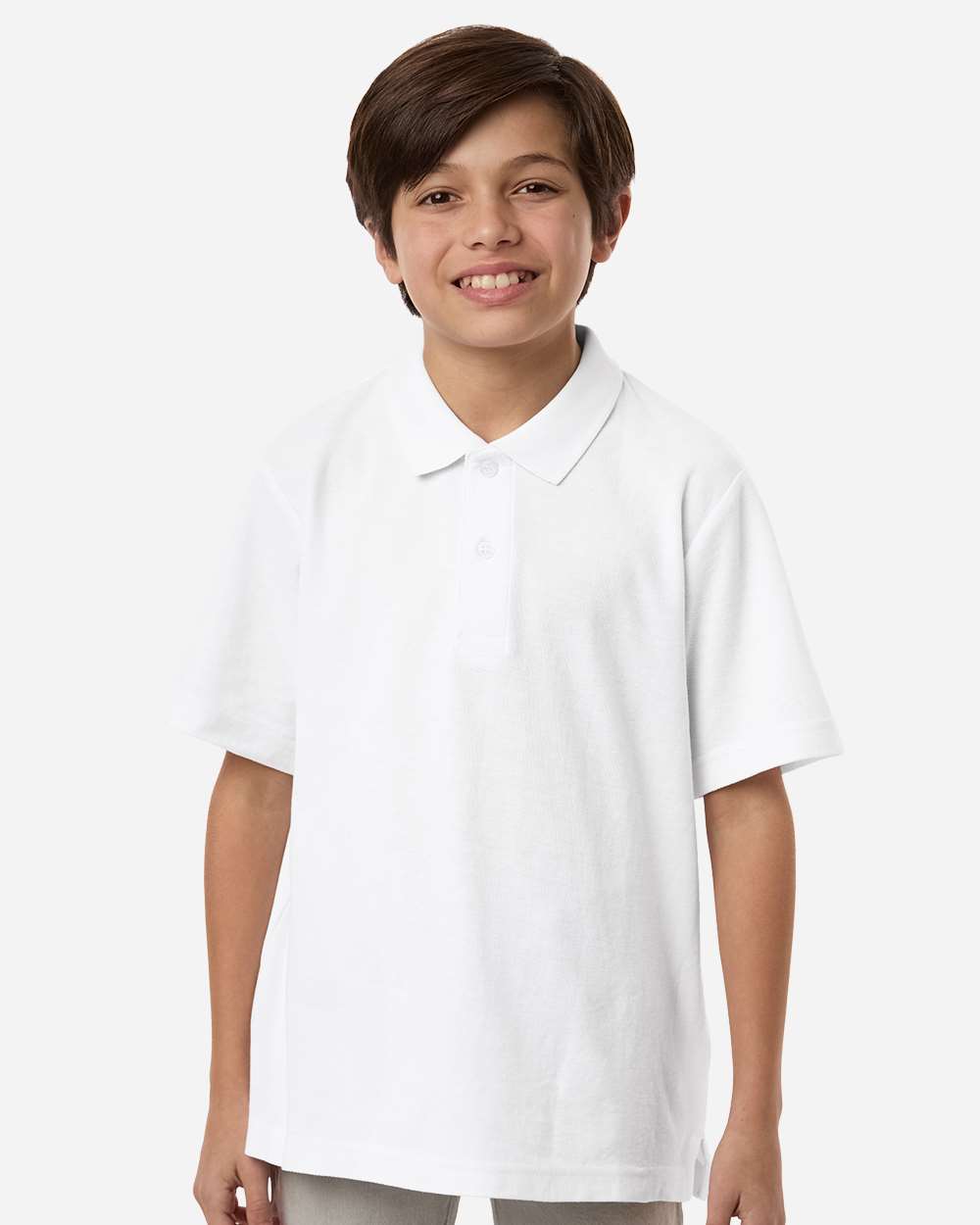 CORE365 CE106Y — Youth Resolve CVC Performance Pique Polo — White