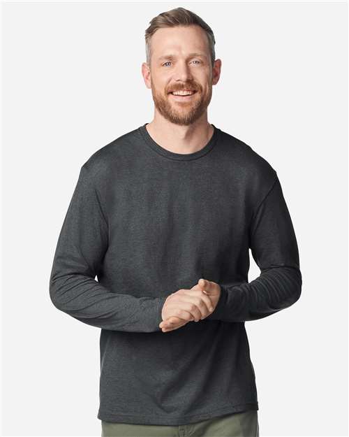 Gildan 64400 - Unisex Softstyle Long Sleeve T-Shirt - Heather Dark Grey