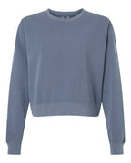 Comfort Colors 1566L — Women's Garment-Dyed Mid-Length Crewneck Sweatshirt — Blue Jean (flat)