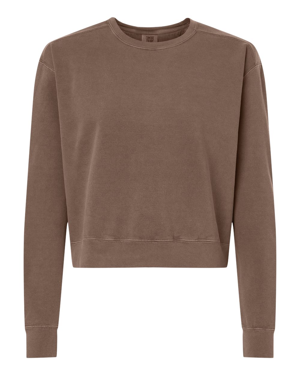 Comfort Colors 1566L — Women's Garment-Dyed Mid-Length Crewneck Sweatshirt — Espresso (flat)