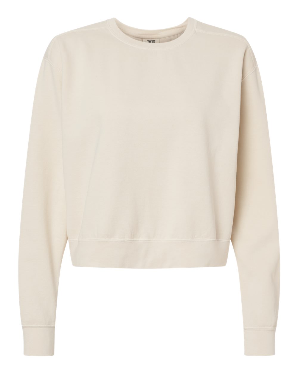 Comfort Colors 1566L — Women's Garment-Dyed Mid-Length Crewneck Sweatshirt — Ivory (flat)