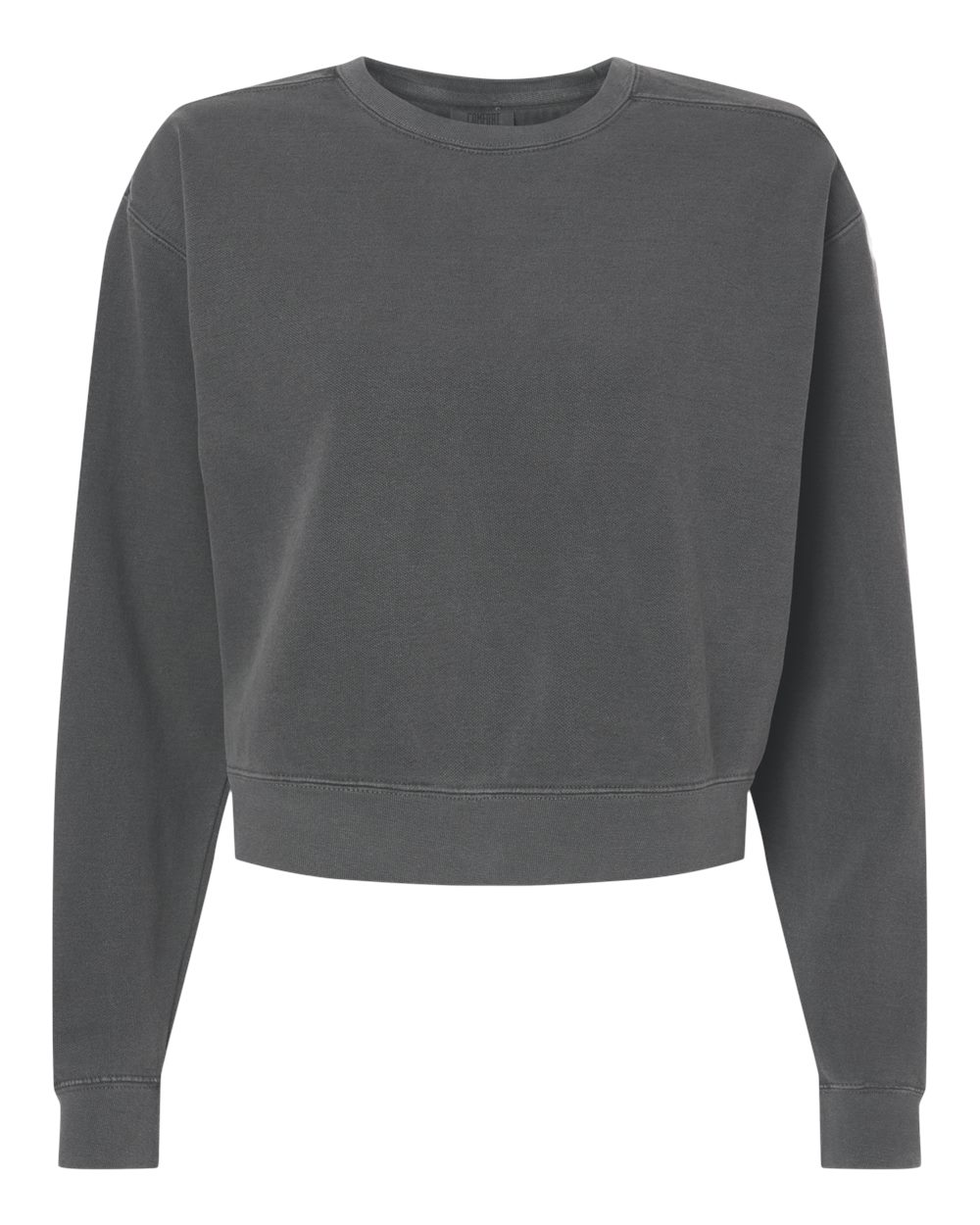 Comfort Colors 1566L — Women's Garment-Dyed Mid-Length Crewneck Sweatshirt — Pepper (flat)