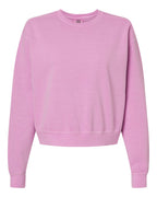 Comfort Colors 1566L — Women's Garment-Dyed Mid-Length Crewneck Sweatshirt — Rose Quartz (flat)