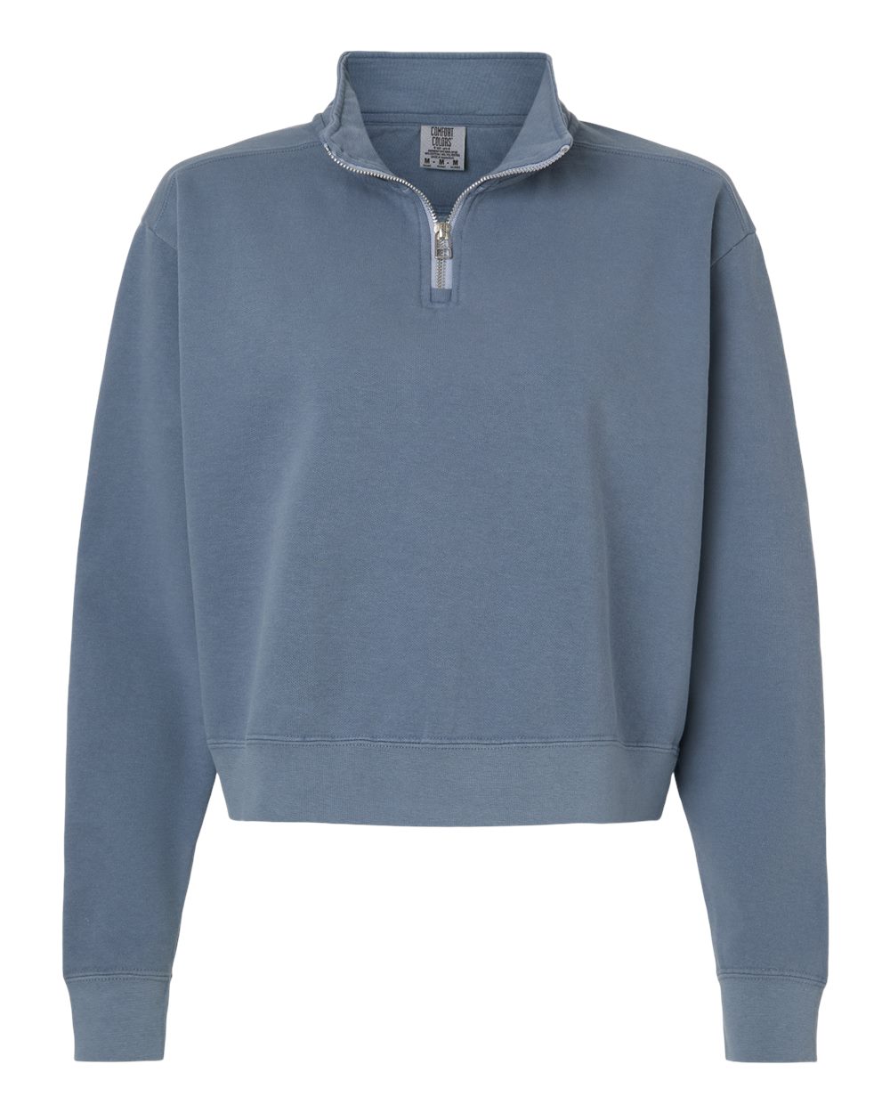Comfort Colors 1580L — Women's Garment-Dyed Mid-Length Quarter-Zip Sweatshirt — Blue Jean (flat)
