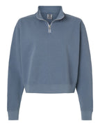 Comfort Colors 1580L — Women's Garment-Dyed Mid-Length Quarter-Zip Sweatshirt — Blue Jean (flat)