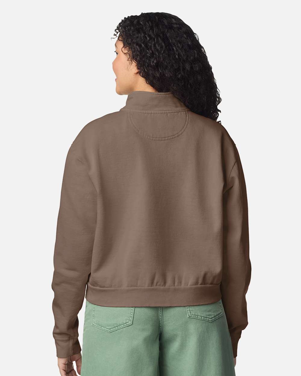Comfort Colors 1580L - Women's Garment-Dyed Mid-Length Quarter-Zip Sweatshirt - Espresso