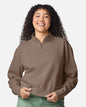 Comfort Colors 1580L — Women's Garment-Dyed Mid-Length Quarter-Zip Sweatshirt — Espresso