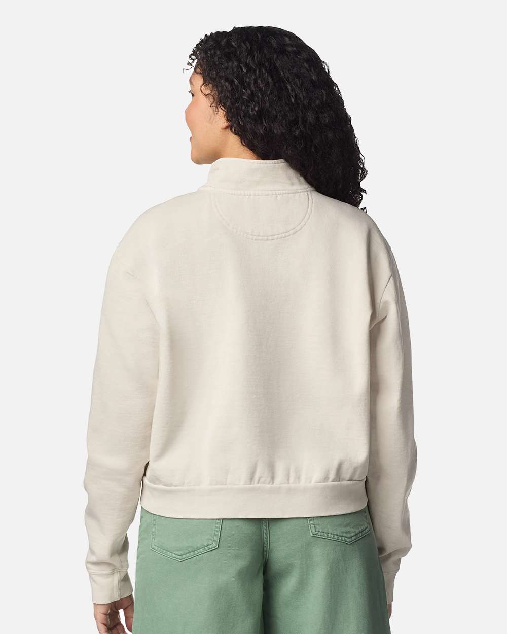 Comfort Colors 1580L - Women's Garment-Dyed Mid-Length Quarter-Zip Sweatshirt - Ivory
