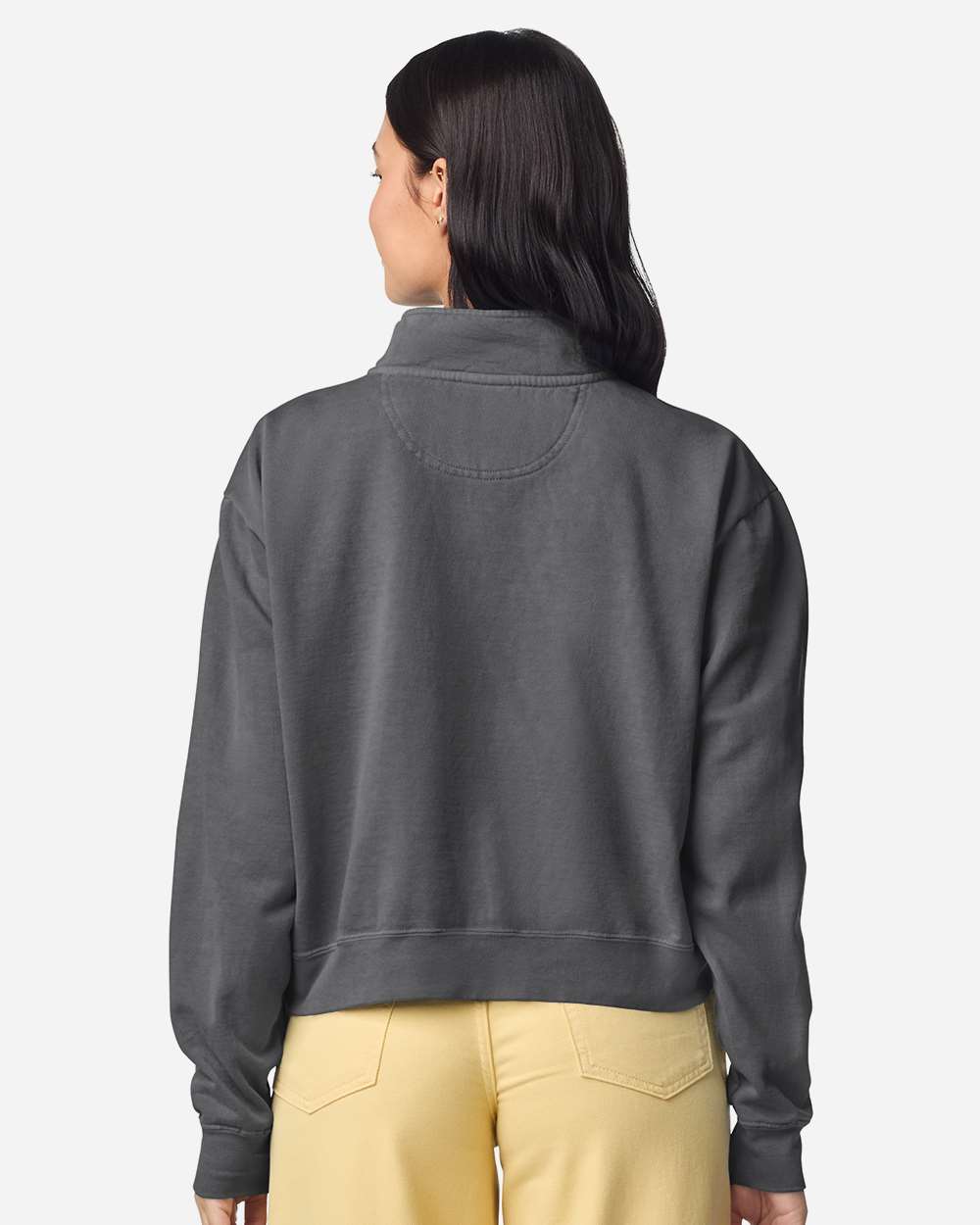 Comfort Colors 1580L - Women's Garment-Dyed Mid-Length Quarter-Zip Sweatshirt - Pepper