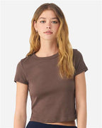 BELLA + CANVAS 1010 - Women's Micro Rib Baby Tee - Solid Cocoa Blend