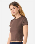 BELLA + CANVAS 1010 - Women's Micro Rib Baby Tee - Solid Cocoa Blend