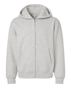 BELLA + CANVAS 4739 — Unisex 10 oz Full-Zip Hoodie Sweatshirt — Vintage Heather Grey (flat)