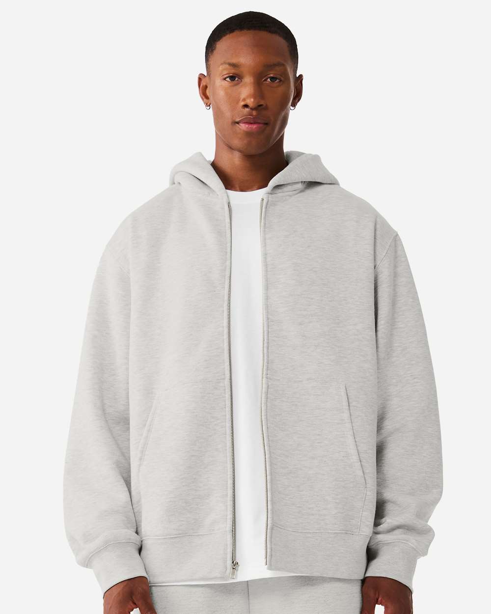 BELLA + CANVAS 4739 — Unisex 10 oz Full-Zip Hoodie Sweatshirt — Vintage Heather Grey