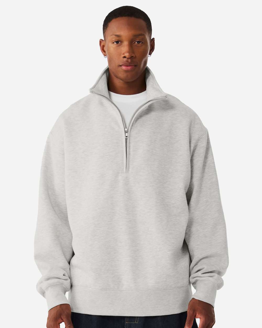 BELLA + CANVAS 4740 — Unisex 10 oz Quarter-Zip Pullover Sweatshirt — Vintage Heather Grey