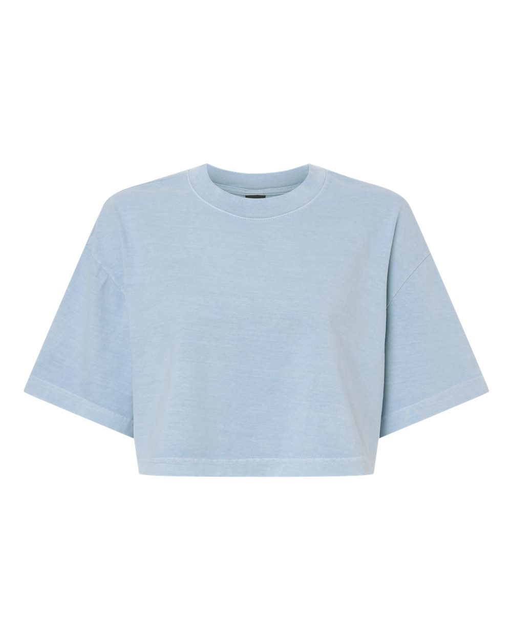 BELLA + CANVAS 6882GD — Women's Garment-Dyed Cropped Tee — Light Washed Denim (flat)
