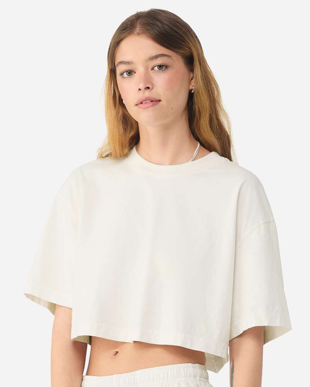 BELLA + CANVAS 6882GD — Women's Garment-Dyed Cropped Tee — Vintage White