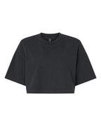 BELLA + CANVAS 6882GD — Women's Garment-Dyed Cropped Tee — Washed Black (flat)