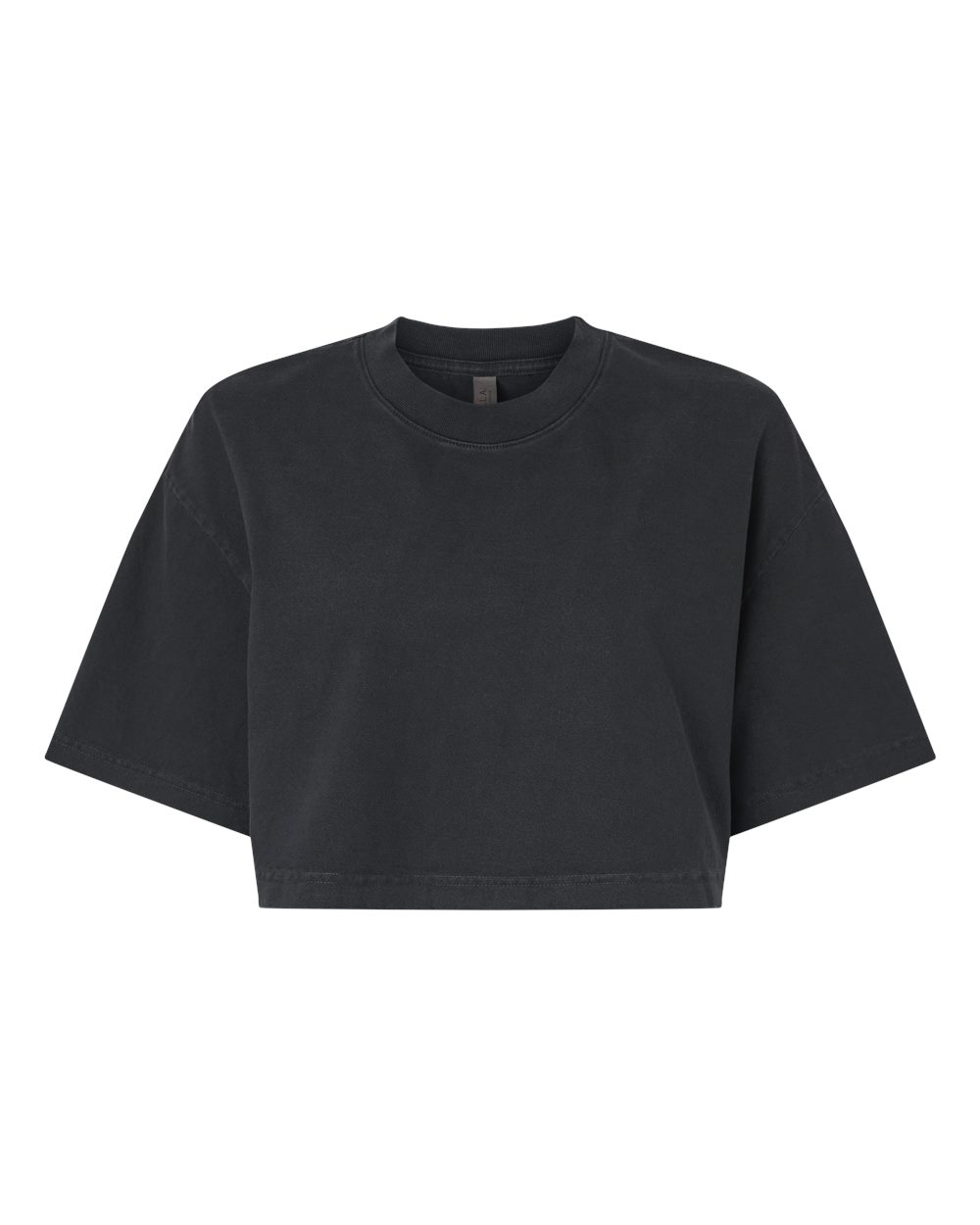 BELLA + CANVAS 6882GD — Women's Garment-Dyed Cropped Tee — Washed Black (flat)