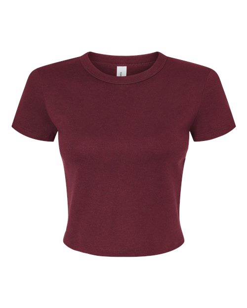 BELLA + CANVAS 1010 - Women's Micro Rib Baby Tee - Solid Maroon Blend