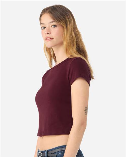 BELLA + CANVAS 1010 - Women's Micro Rib Baby Tee - Solid Maroon Blend