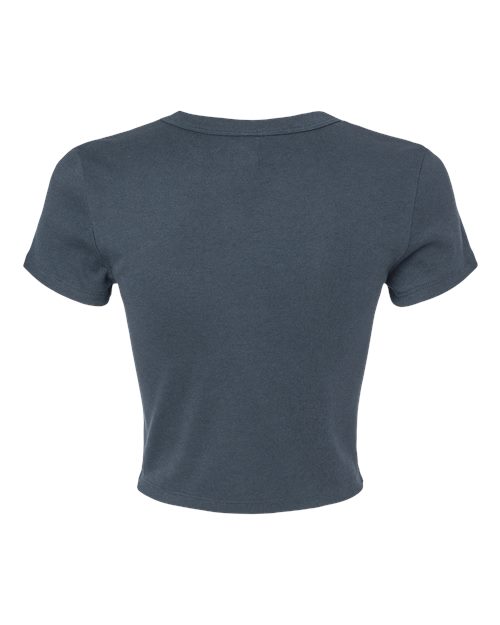 BELLA + CANVAS 1010 - Women's Micro Rib Baby Tee - Solid Vintage Navy Blend