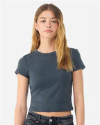 BELLA + CANVAS 1010 - Women's Micro Rib Baby Tee - Solid Vintage Navy Blend