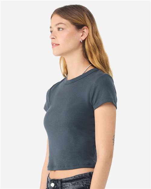 BELLA + CANVAS 1010 - Women's Micro Rib Baby Tee - Solid Vintage Navy Blend