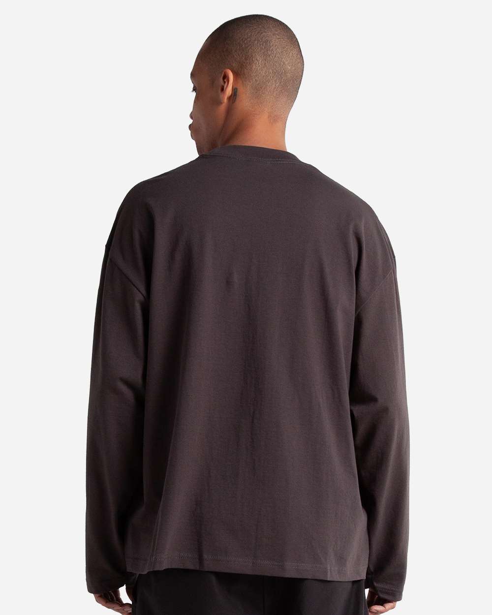 Shaka Wear SHMOL - Unisex Max Heavyweight Oversized Long Sleeve Tee - Off Black