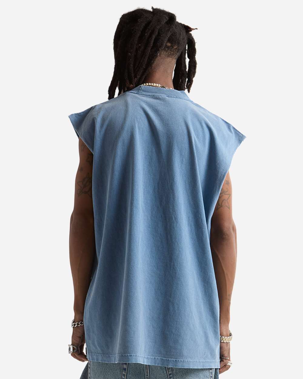 Shaka Wear SHGMT - Unisex Garment-Dyed Muscle Tee - Washed Denim