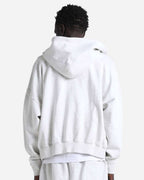 Shaka Wear SHGCZ - Unisex Garment-Dyed Cropped Full-Zip Hoodie Sweatshirt - Heather White
