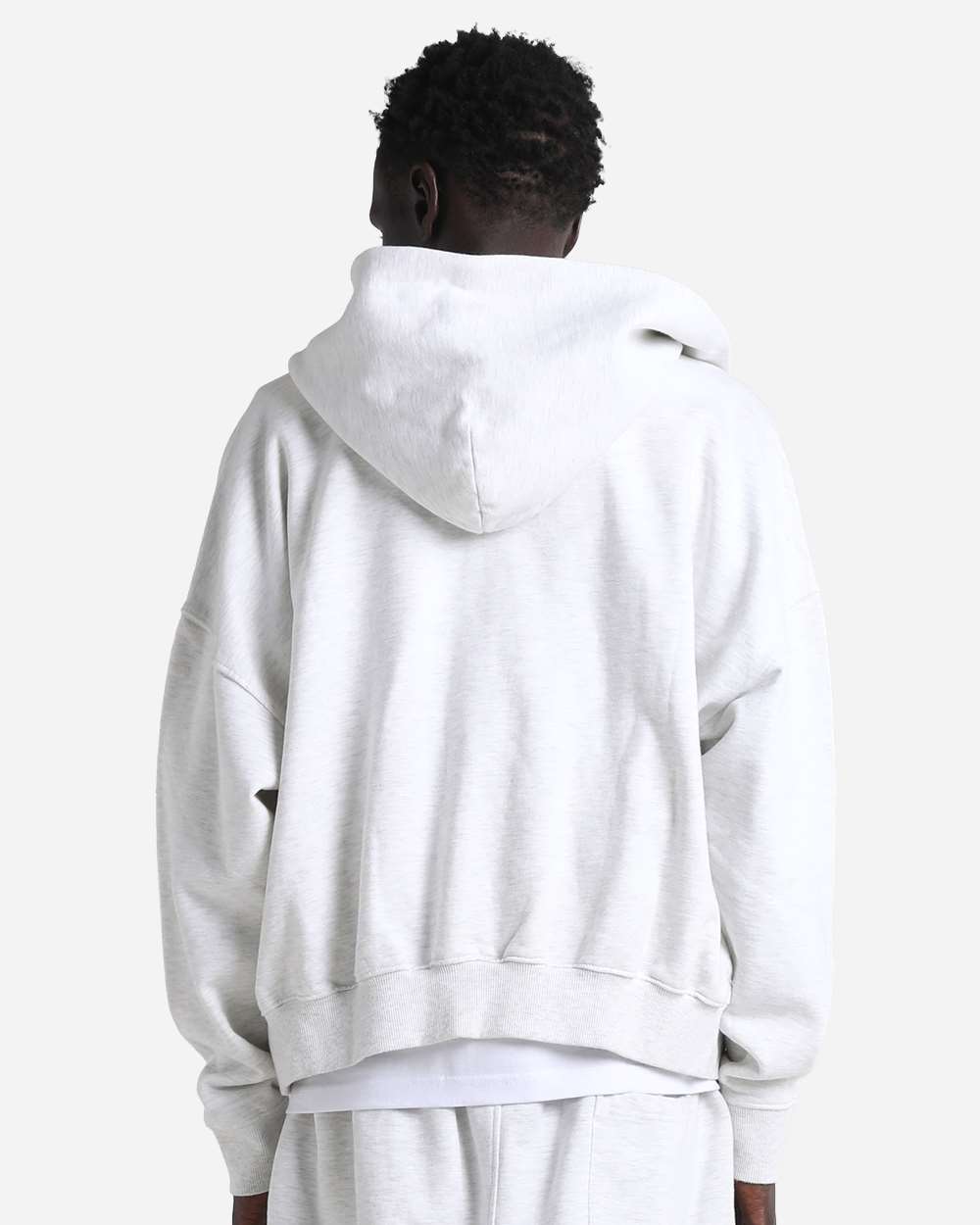 Shaka Wear SHGCZ - Unisex Garment-Dyed Cropped Full-Zip Hoodie Sweatshirt - Heather White