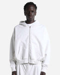 Shaka Wear SHGCZ - Unisex Garment-Dyed Cropped Full-Zip Hoodie Sweatshirt - Heather White