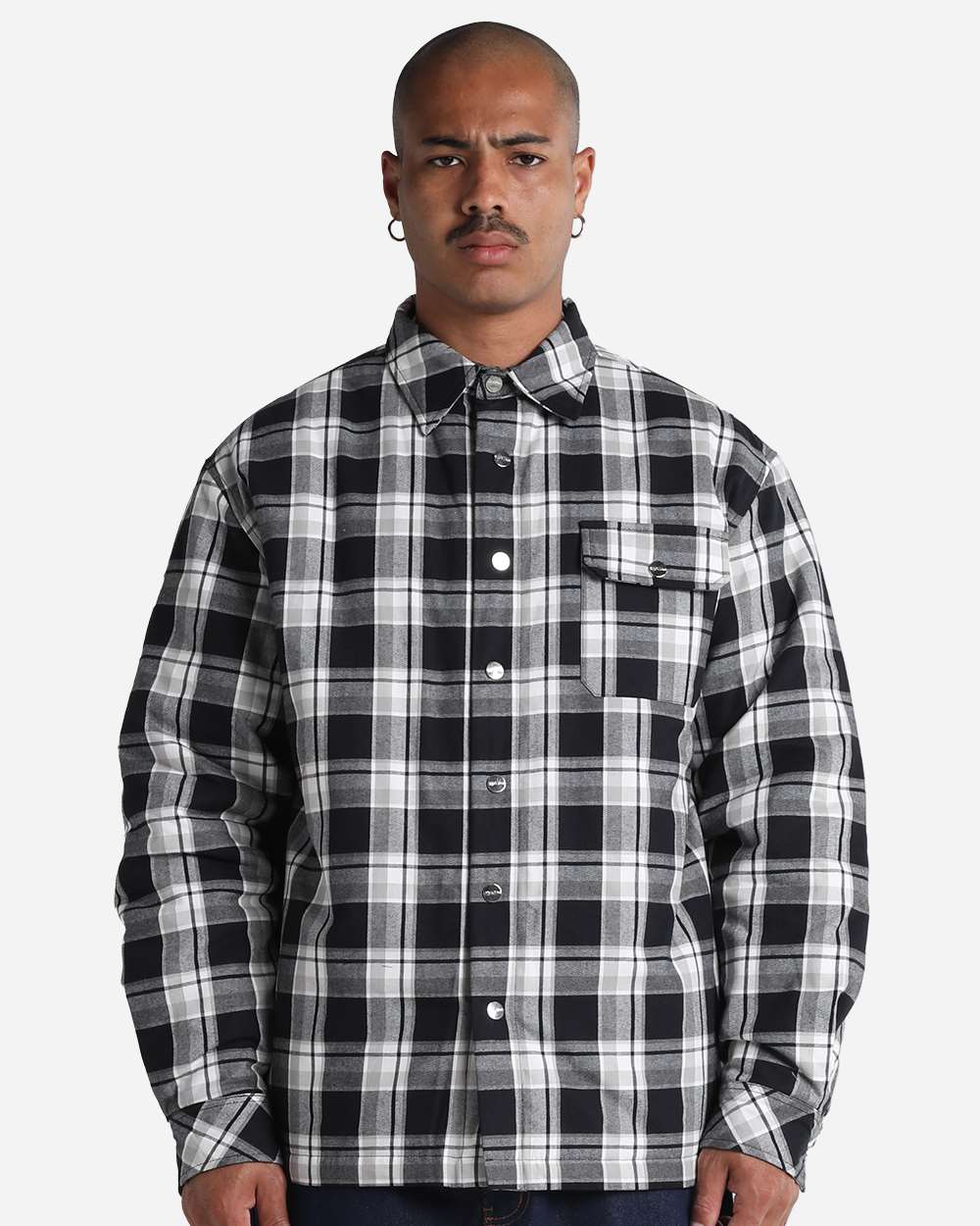 Shaka Wear SHPJK - Unisex Plaid Jacket 2.0 - Black