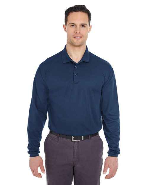 UltraClub 8210LS - Men's Cool & Dry Long Sleeve Mesh Piqué Polo