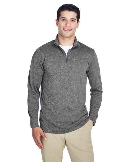 UltraClub 8618 - Men's Cool & Dry Heathered Performance Quarter-Zip Pullover