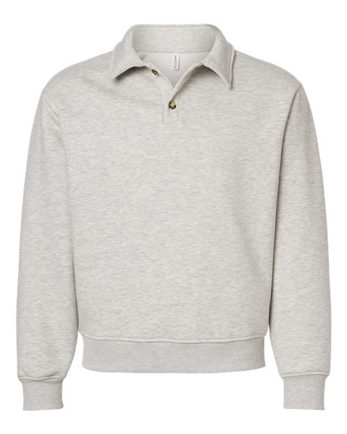 BELLA + CANVAS 4741 - Unisex 10 oz. Heavyweight Polo Sweatshirt - Vintage Heather Grey