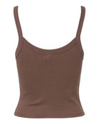 BELLA + CANVAS 1012 — Women's Micro Rib Spaghetti Strap Tank — Solid Cocoa Blend (flat)