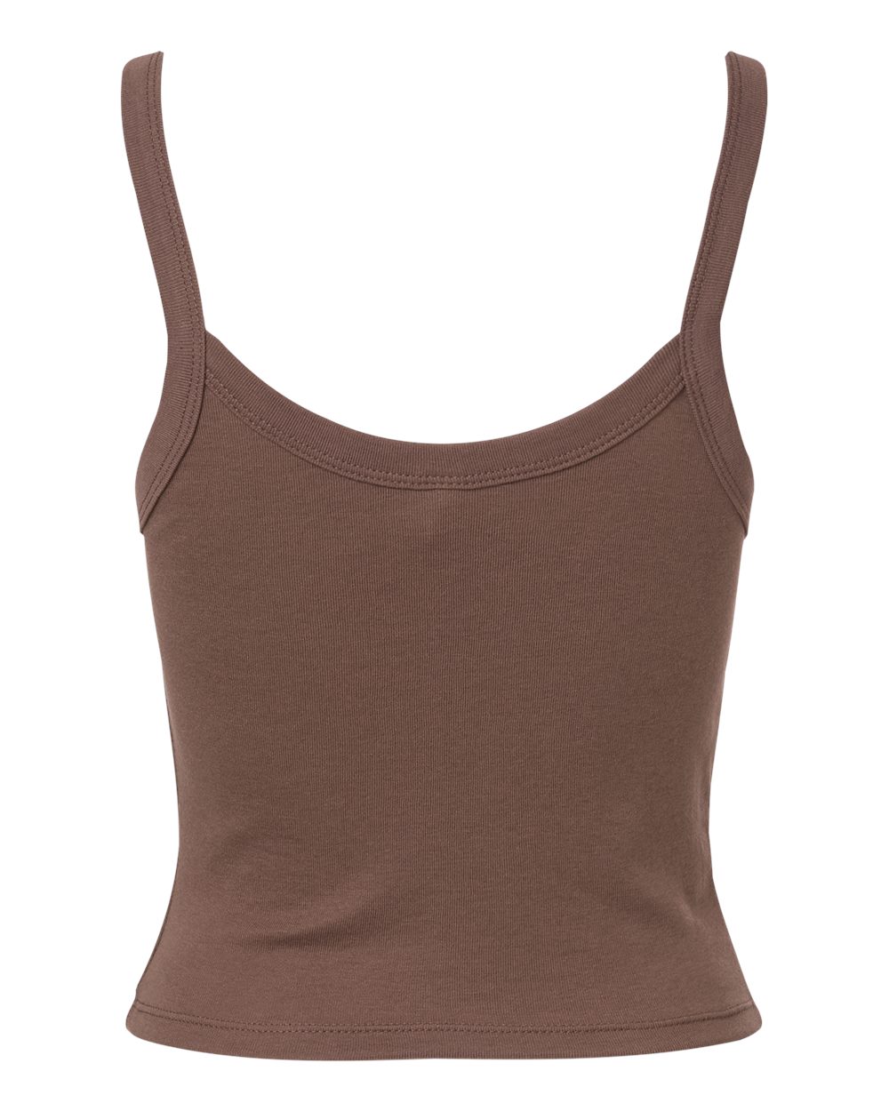 BELLA + CANVAS 1012 — Women's Micro Rib Spaghetti Strap Tank — Solid Cocoa Blend (flat)