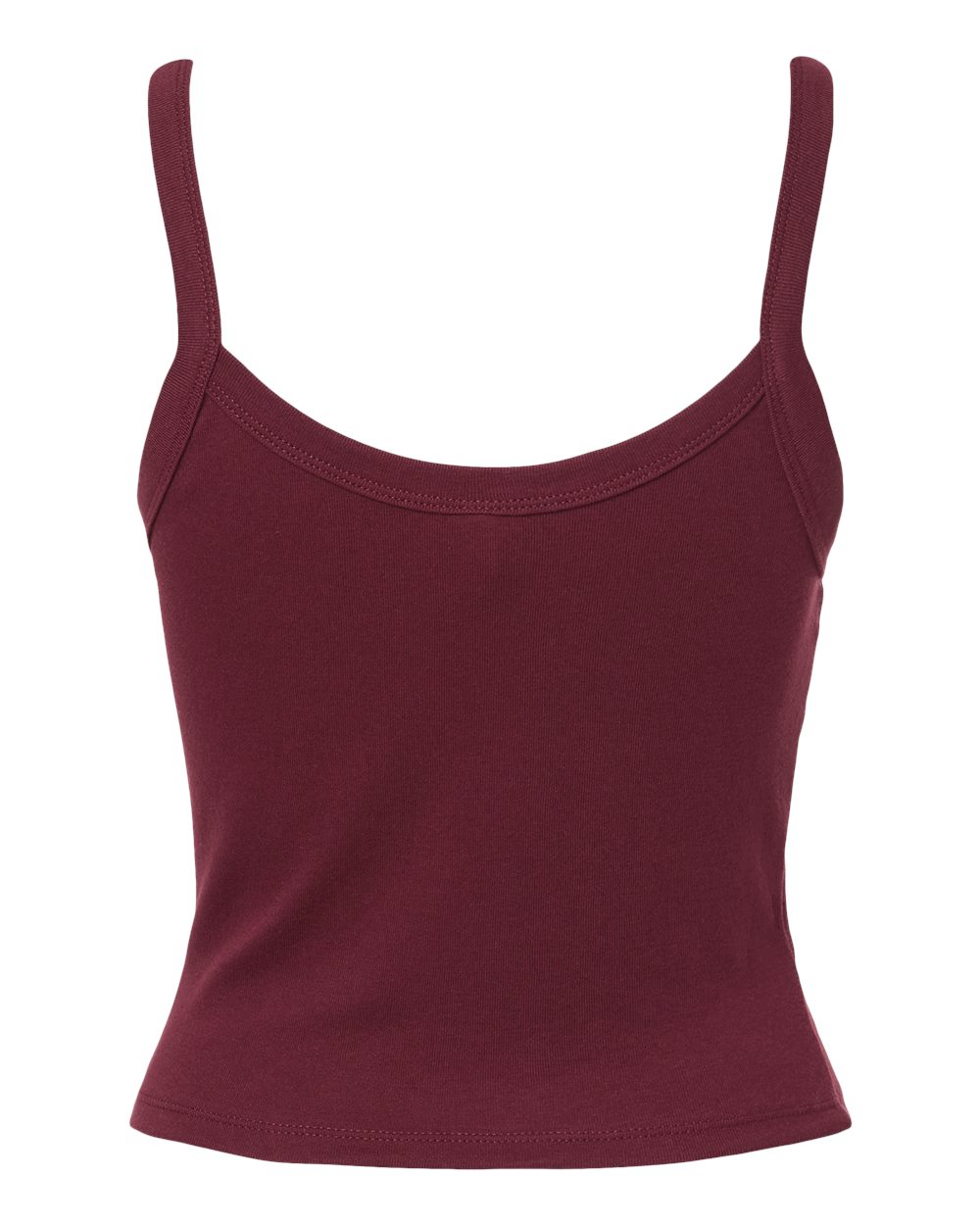 BELLA + CANVAS 1012 — Women's Micro Rib Spaghetti Strap Tank — Solid Maroon Blend (flat)