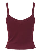 BELLA + CANVAS 1012 — Women's Micro Rib Spaghetti Strap Tank — Solid Maroon Blend (flat)