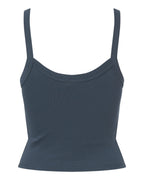 BELLA + CANVAS 1012 — Women's Micro Rib Spaghetti Strap Tank — Solid Vintage Navy Blend (flat)