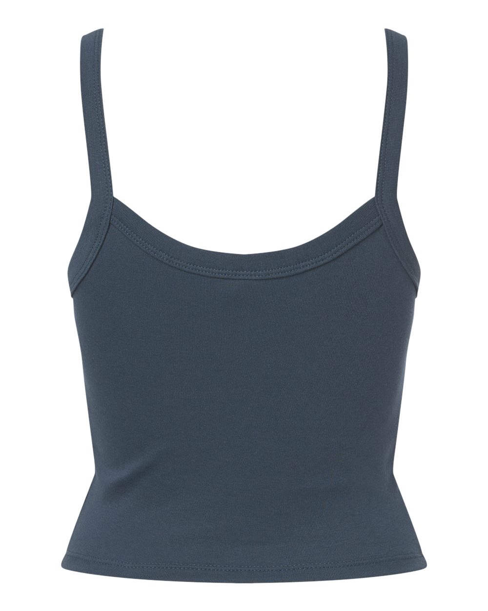 BELLA + CANVAS 1012 — Women's Micro Rib Spaghetti Strap Tank — Solid Vintage Navy Blend (flat)