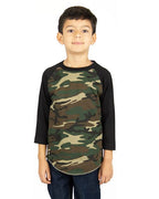 Shaka Wear SHRAGCY - Youth Camo Raglan Tee