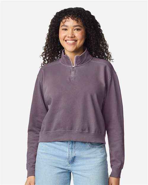 Comfort Colors 1580L - Women's Garment-Dyed Mid-Length Quarter-Zip Sweatshirt