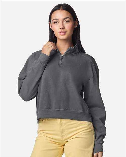 Comfort Colors 1580L - Women's Garment-Dyed Mid-Length Quarter-Zip Sweatshirt