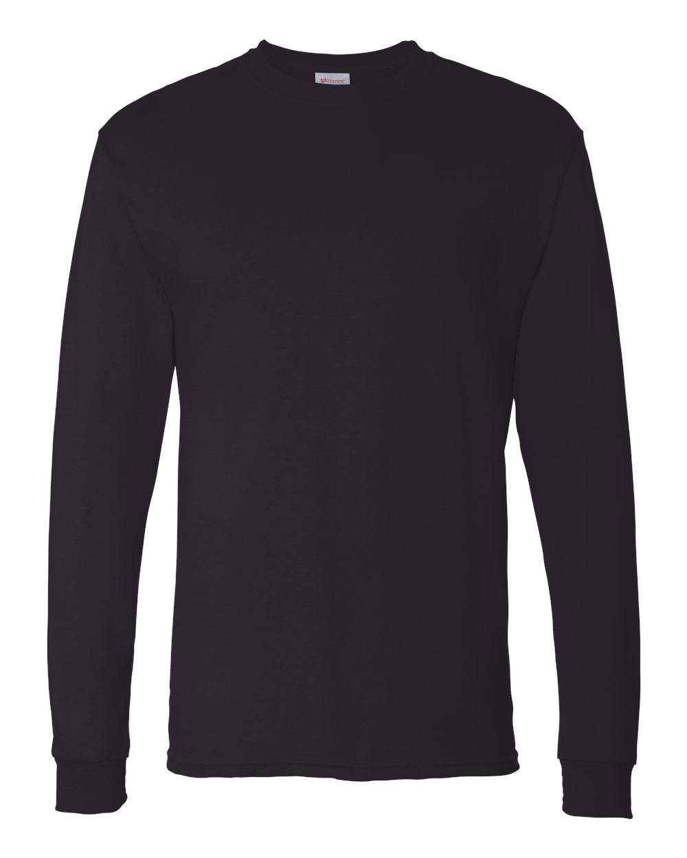 Hanes 5286 - Essential-T Long Sleeve T-Shirt — Black (flat)