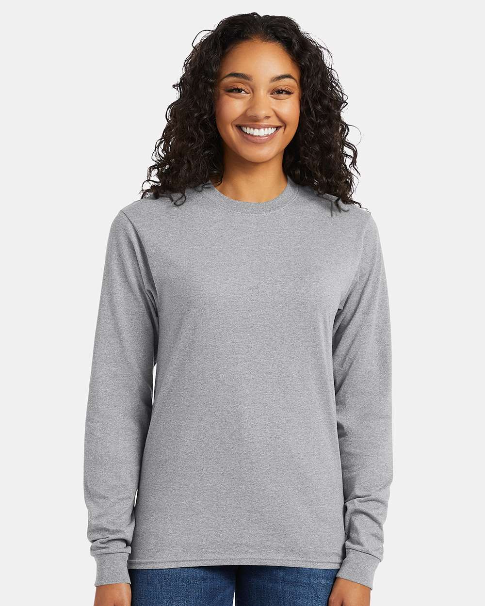 Hanes 5286 - Essential-T Long Sleeve T-Shirt — Light Steel