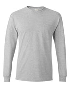 Hanes 5596 - Men's Authentic Long Sleeve Pocket T-Shirt — Light Steel (flat)
