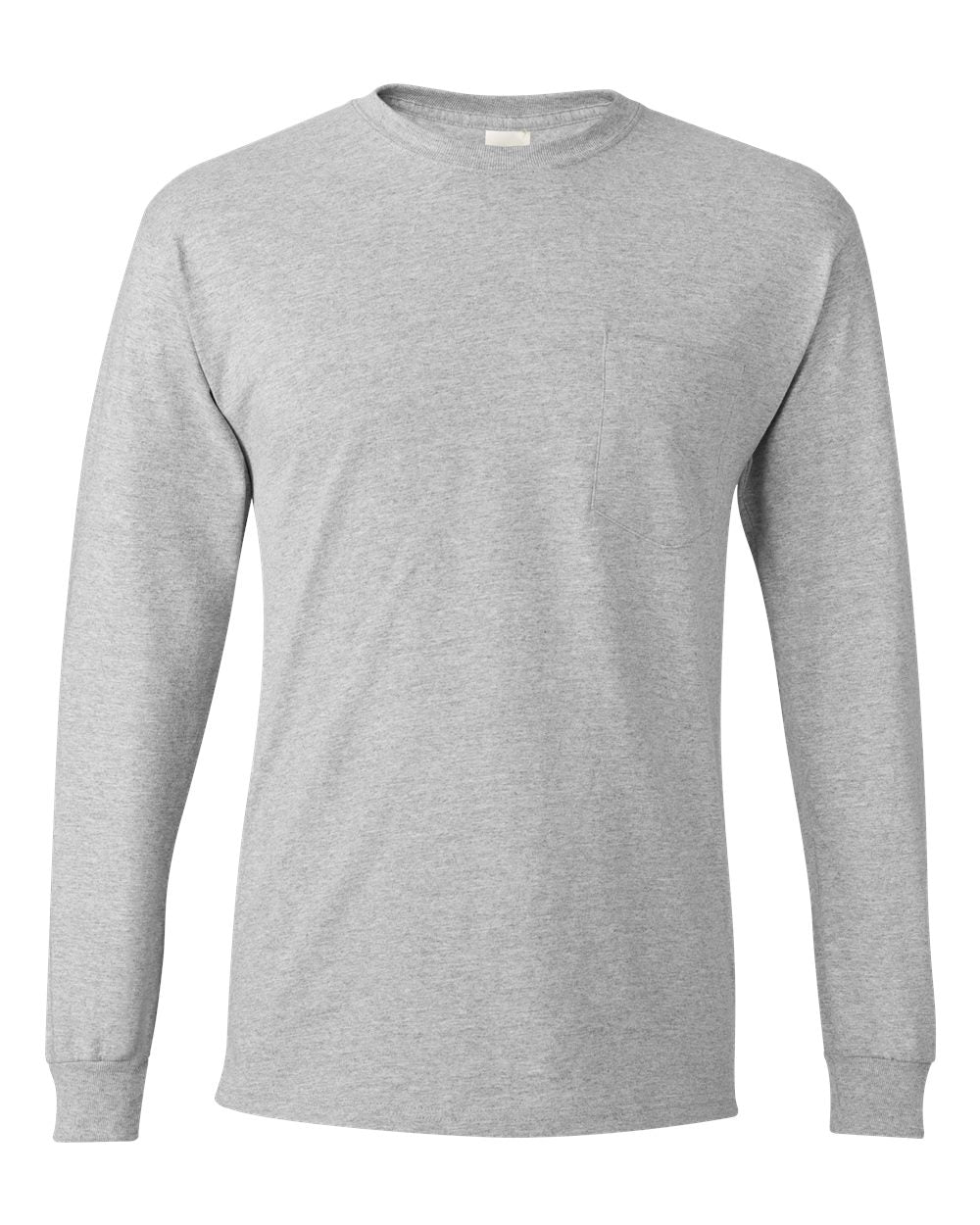 Hanes 5596 - Men's Authentic Long Sleeve Pocket T-Shirt — Light Steel (flat)