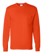 Hanes 5596 - Men's Authentic Long Sleeve Pocket T-Shirt — Orange (flat)
